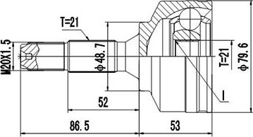 Dynamatrix DCV810026 - Шарнирный комплект, ШРУС, приводной вал unicars.by