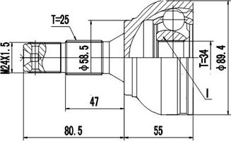 Dynamatrix DCV810028 - Шарнирный комплект, ШРУС, приводной вал unicars.by