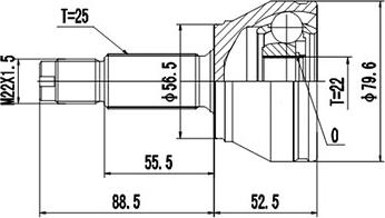 Dynamatrix DCV818004 - Шарнирный комплект, ШРУС, приводной вал unicars.by