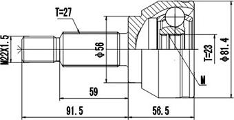 Dynamatrix DCV818007 - Шарнирный комплект, ШРУС, приводной вал unicars.by