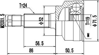 Dynamatrix DCV818036 - Шарнирный комплект, ШРУС, приводной вал unicars.by