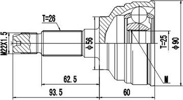 Dynamatrix DCV818031 - Шарнирный комплект, ШРУС, приводной вал unicars.by