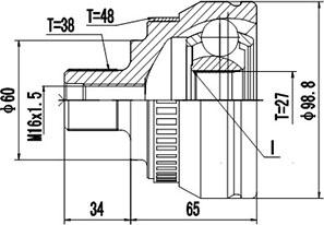 Dynamatrix DCV818026 - Шарнирный комплект, ШРУС, приводной вал unicars.by