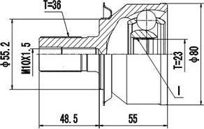 Dynamatrix DCV818203 - Шарнирный комплект, ШРУС, приводной вал unicars.by