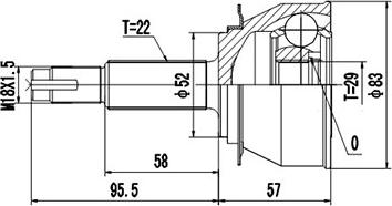 Dynamatrix DCV812004 - Шарнирный комплект, ШРУС, приводной вал unicars.by