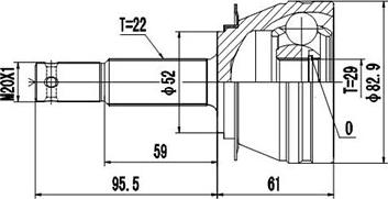 Dynamatrix DCV812003 - Шарнирный комплект, ШРУС, приводной вал unicars.by