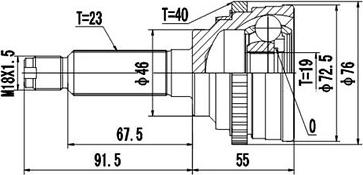 Dynamatrix DCV812021 - Шарнирный комплект, ШРУС, приводной вал unicars.by