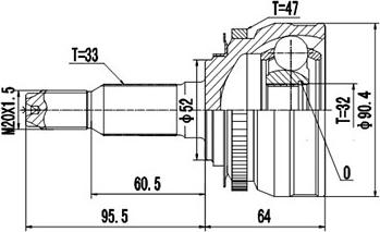 Dynamatrix DCV812023 - Шарнирный комплект, ШРУС, приводной вал unicars.by