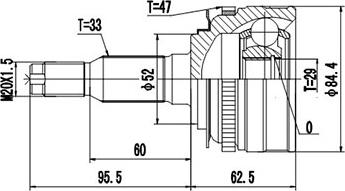 Dynamatrix DCV812027 - Шарнирный комплект, ШРУС, приводной вал unicars.by