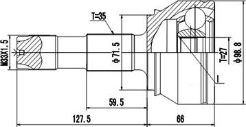 Dynamatrix DCV817055 - Шарнирный комплект, ШРУС, приводной вал unicars.by