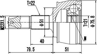 Dynamatrix DCV817052 - Шарнирный комплект, ШРУС, приводной вал unicars.by