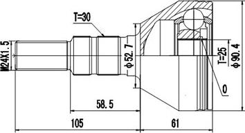 Dynamatrix DCV817007 - Шарнирный комплект, ШРУС, приводной вал unicars.by