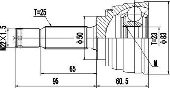 Dynamatrix DCV839054 - Шарнирный комплект, ШРУС, приводной вал unicars.by