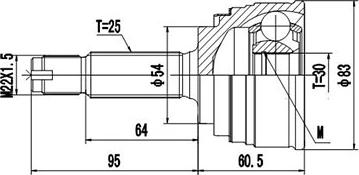 Dynamatrix DCV839009 - Шарнирный комплект, ШРУС, приводной вал unicars.by