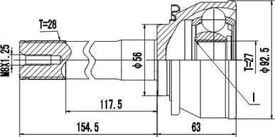 Dynamatrix DCV839001 - Шарнирный комплект, ШРУС, приводной вал unicars.by