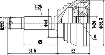 Dynamatrix DCV839019 - Шарнирный комплект, ШРУС, приводной вал unicars.by