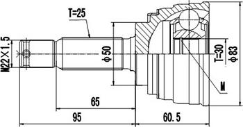 Dynamatrix DCV839014 - Шарнирный комплект, ШРУС, приводной вал unicars.by