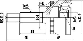 Dynamatrix DCV839024 - Шарнирный комплект, ШРУС, приводной вал unicars.by