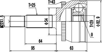 Dynamatrix DCV839022 - Шарнирный комплект, ШРУС, приводной вал unicars.by