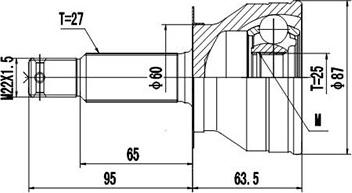 Dynamatrix DCV839104 - Шарнирный комплект, ШРУС, приводной вал unicars.by