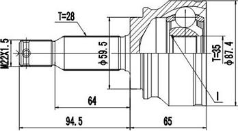 Dynamatrix DCV839117 - Шарнирный комплект, ШРУС, приводной вал unicars.by