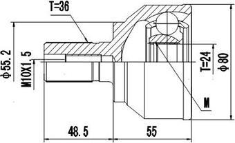 Dynamatrix DCV834048 - Шарнирный комплект, ШРУС, приводной вал unicars.by