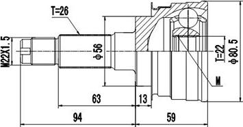 Dynamatrix DCV834005 - Шарнирный комплект, ШРУС, приводной вал unicars.by