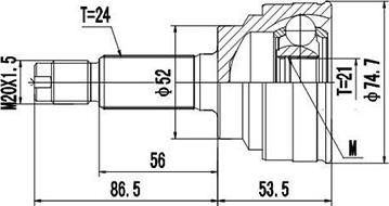 Dynamatrix DCV834003 - Шарнирный комплект, ШРУС, приводной вал unicars.by