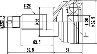 Dynamatrix DCV834010 - Шарнирный комплект, ШРУС, приводной вал unicars.by