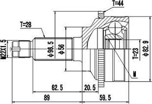 Dynamatrix DCV834121 - Шарнирный комплект, ШРУС, приводной вал unicars.by