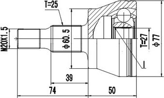 Dynamatrix DCV835026 - Шарнирный комплект, ШРУС, приводной вал unicars.by