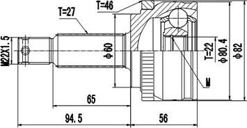 Dynamatrix DCV824095 - Шарнирный комплект, ШРУС, приводной вал unicars.by