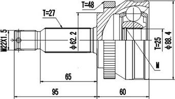 Dynamatrix DCV824090 - Шарнирный комплект, ШРУС, приводной вал unicars.by