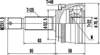 Dynamatrix DCV824046 - Шарнирный комплект, ШРУС, приводной вал unicars.by