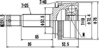 Dynamatrix DCV824041 - Шарнирный комплект, ШРУС, приводной вал unicars.by