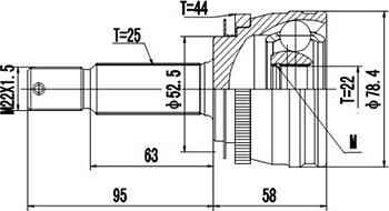 Dynamatrix DCV839105 - Шарнирный комплект, ШРУС, приводной вал unicars.by