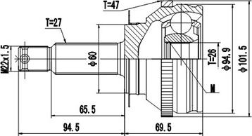 Dynamatrix DCV824066 - Шарнирный комплект, ШРУС, приводной вал unicars.by