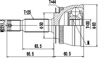 Dynamatrix DCV824036 - Шарнирный комплект, ШРУС, приводной вал unicars.by