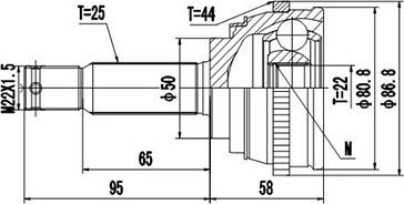 Dynamatrix DCV824033 - Шарнирный комплект, ШРУС, приводной вал unicars.by