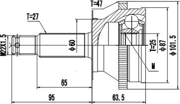 Dynamatrix DCV824029 - Шарнирный комплект, ШРУС, приводной вал unicars.by