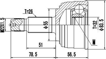 Dynamatrix DCV823063 - Шарнирный комплект, ШРУС, приводной вал unicars.by