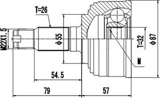 Dynamatrix DCV823016 - Шарнирный комплект, ШРУС, приводной вал unicars.by