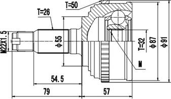 Dynamatrix DCV823017 - Шарнирный комплект, ШРУС, приводной вал unicars.by