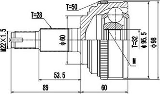 Dynamatrix DCV823085 - Шарнирный комплект, ШРУС, приводной вал unicars.by