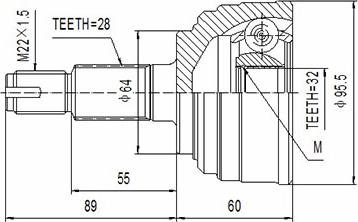 Dynamatrix DCV823035 - Шарнирный комплект, ШРУС, приводной вал unicars.by