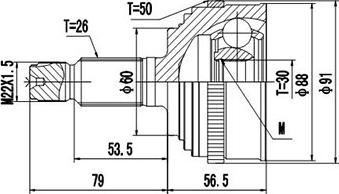 Dynamatrix DCV823033 - Шарнирный комплект, ШРУС, приводной вал unicars.by