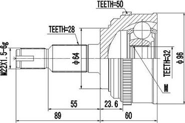 Dynamatrix DCV823029 - Шарнирный комплект, ШРУС, приводной вал unicars.by