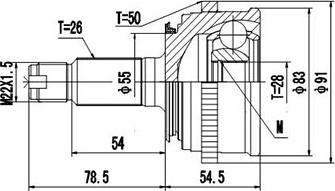 Dynamatrix DCV823024 - Шарнирный комплект, ШРУС, приводной вал unicars.by