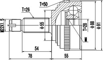 Dynamatrix DCV823073 - Шарнирный комплект, ШРУС, приводной вал unicars.by