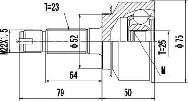 Dynamatrix DCV823104 - Шарнирный комплект, ШРУС, приводной вал unicars.by